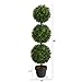 Nearly Natural 36in Artificial Triple Ball Boxwood Topiary Tree - Indoor Outdoor Realistic Faux Greenery for Home Patio Office Decor, Low Maintenance