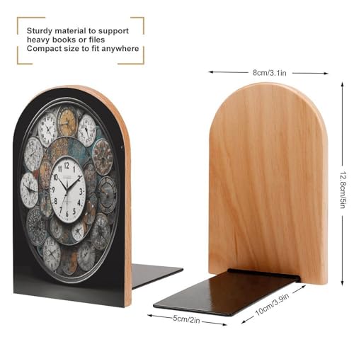 Sujetalibros de madera resistente con base antideslizante premium 3
