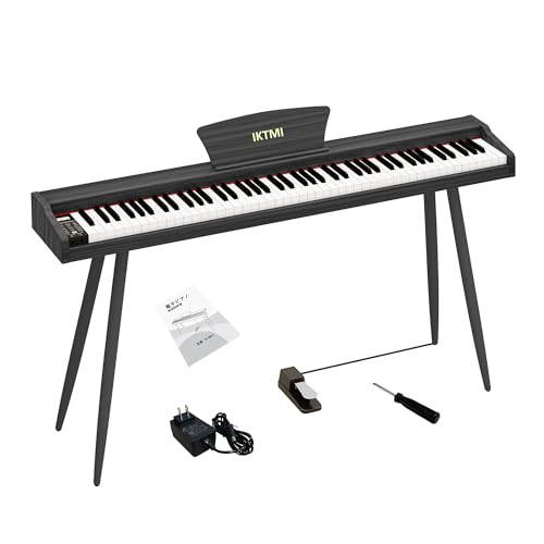 IKTMI 電子ピアノ 88鍵盤 木製 ピアノ 88鍵 Digital Piano ペダル付き スタンド一体型 DREAM音源 MIDI対応 初心者 子供 大人 練習用