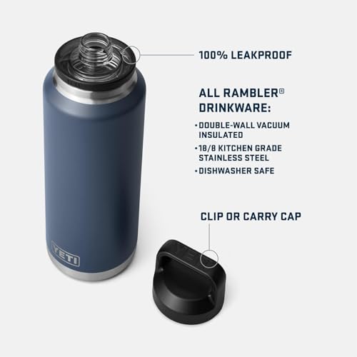 Image of YETI Rambler 46 oz Bottle, Leakproof, Vacuum Insulated, Stainless Steel with Chug Cap, Moon Dust - Textured