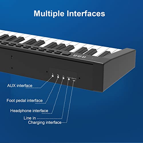 Piano numérique semi-lesté pleine grandeur à 88 touches Piano à clavier électrique portable Prise en charge des haut-parleurs intégrés Bluetooth Connexion MIDI Comprend un pupitre, une pédale de susta - Les Beatles, Paul McCartney, John Lennon, RIngo Starr, George Harrison Piano numérique semi-lesté pleine grandeur à 88 touches Piano à clavier électrique portable Prise en charge des haut-parleurs intégrés Bluetooth Connexion MIDI Comprend un pupitre, une pédale de susta – Image 8