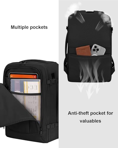 Mochila de viaje ECOHUB 17 pulgadas negra con puerto USB miniatura 4