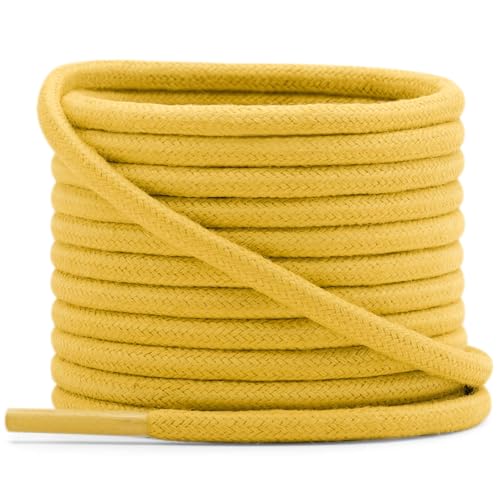 Image of YFINE Waxed Round Shoe Laces: 2 Pairs Oxford Shoelaces for Dress Shoes Boot | 4mm Thick, 20 Colors, 24 inch-71 inch, for Business Footwear, Chukka Boots, Men & Women
