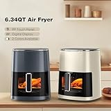 Elevon 6QT Large Air Fryer, 12-in-1 Digital Airfryer with Clear Window, Roast, Reheat, Dehydrate, Bake, Steam with 400F and More, Dishwasher Safe, Nonstick, Fit for Family of 2-5, Gray