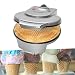 Produktbild Hörnchen Waffeleisen für Eiswaffeln - Eiswaffeleisen 1200 Watt - Hörncheneisen für Hauchdünne Waffeln - Hörnchenautomat mit Kegel inkl Pflegetuch - Backfläche 18 cm