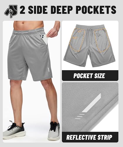 3-Pack Little Beauty Men's Athletic Fast Dry Shorts w/ Pockets - image 3