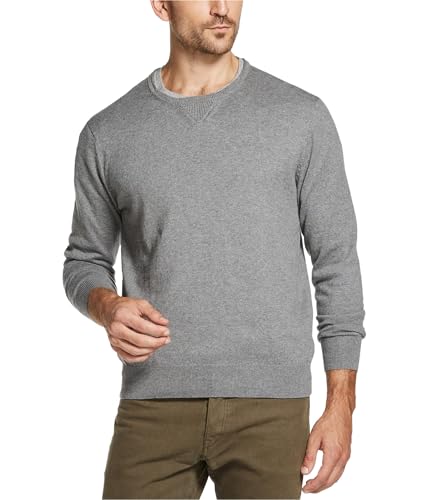 Weatherproof Vintage Men's Merino Cashmere Crewneck Sweater (Gray Heathered Slub, XXX-Large)