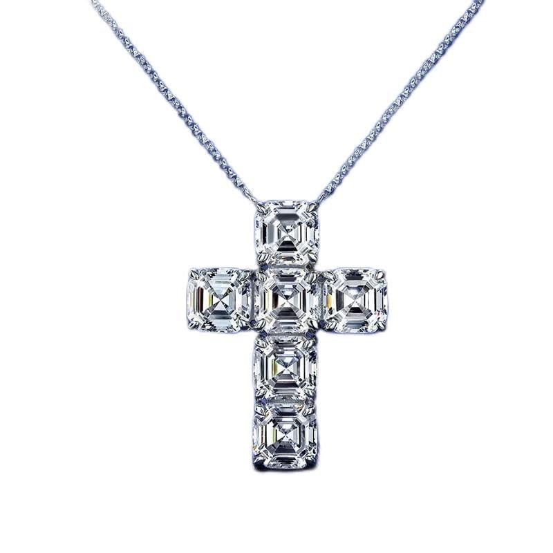 Collier croix argent 925 anti-ternissement et diamant éclat durable