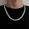 Comforso 7mm Thick Cuban Chain 45/50/55/60 CM Cuban Link Chain Gifts for Men, Sturdy Boys Silver Chains Hypoallergenic Boys Necklace Stainless Steel Jewelry Gifts for Happy Birthday (Sliver, 60CM) #4