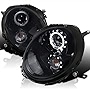 SPEC-D TUNING Glossy Black LED Halo Rim Projector Headlights Smoke Lens Headlamps Compatible with 2007-2013 R56 MINI Cooper Models, Left + Right Pair Headlamps Assembly