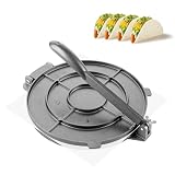 APACALI 1 Stück Tortilla Presse, 25cm Taco Presse, Robuste Gusseisen, Tortilladora Presse, Vorgewürzte Tortilla Maker Tortilla Hersteller, Teigmaschine für Mehl-Tortilla