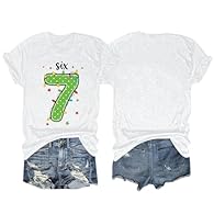 This short sleeve T shirt features a classic crew neck design and a printed number seven with decorative front The shirt is made from a soft and breathable fabric that provides comfort throughout the day The casual fit allows for ease of movement mak...