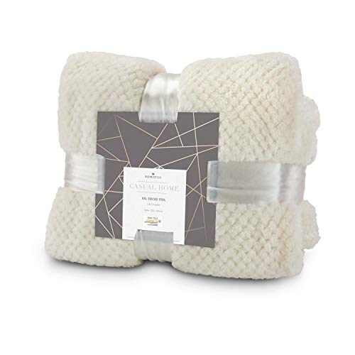 Römer Wellness XXL Decke Feel Beige, extra große Kuscheldecke auch für Paare: 220 x 240 cm, 275 g/m², weich, warm, flauschig, ganzjährig als Wohndecke, mit Satinband verpackt Cover