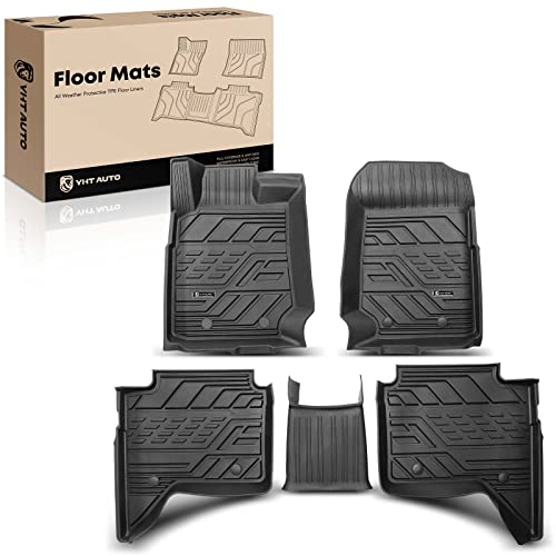 YHTAUTO Automotive Floor Mats Replacement for 2019-2023 Ford Ranger SuperCrew Cab All Weather Car Mats Custom Fit TPE Liners Front & Back Seat, Waterproof Anti-Slip Odorless Car Mats