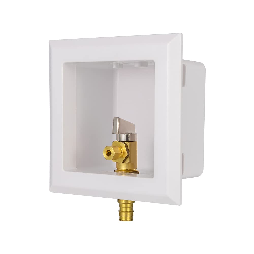 EFIELD Universal Ice Maker Box,1/2-Inch Cold Expansion Pex-A Inlet Connection with Installed 1/4-Turn Ball Valve (Expansion Pex-A),(IM017)