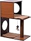 dobar Katzenmöbel Kelly, Katzenhöhle mit Kratzsäule, Spielball und flauschigem Katzenbett, 54 x 34 x 77 cm, braun