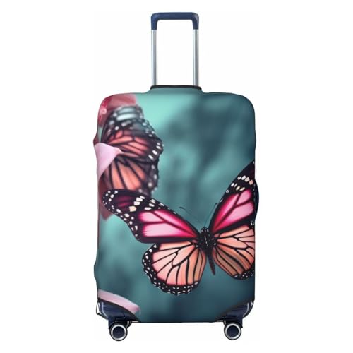 Flower Butterfly Soft Fresh Spring Print Luggage Suitcase Covers Elastic Washable Luggage Protector Luggage Covers For Suitcase
