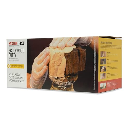 Image of System Three SculpWood Putty Epoxy Filler Putty, 2 Gal, Brown