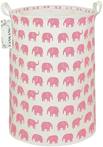 FANKANG Laundry Hamper Storage Bins Nursery Hamper Canvas Foldable Large Storage Baskets for Kids Toys Room, Nursery, Home,Gift Basket, Office, Bedroom, Clothes (Pink Rainbow)