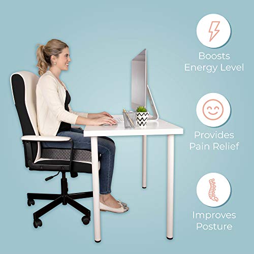 Kolbs Extra Large Seat Cushion | Stylish Plush Velvet Cover | X-Large Memory Foam For Office Chair, Car Or Wheelchair | Cushion Back Pain Coccyx Pain Relief | Carry Handle #TOP6