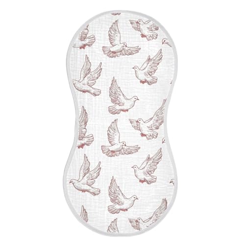 vvfelixl Baby Burp Cloths Dove of Peace Baby Newborn Cotton Burping Cloths Set Babys Washcloths 4 Pack