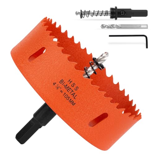 Image of 4-1 /8 Inch Hole Saw 4.125 inch Circle Drill Bit Wood Metal Drywall Plastic Pipe
