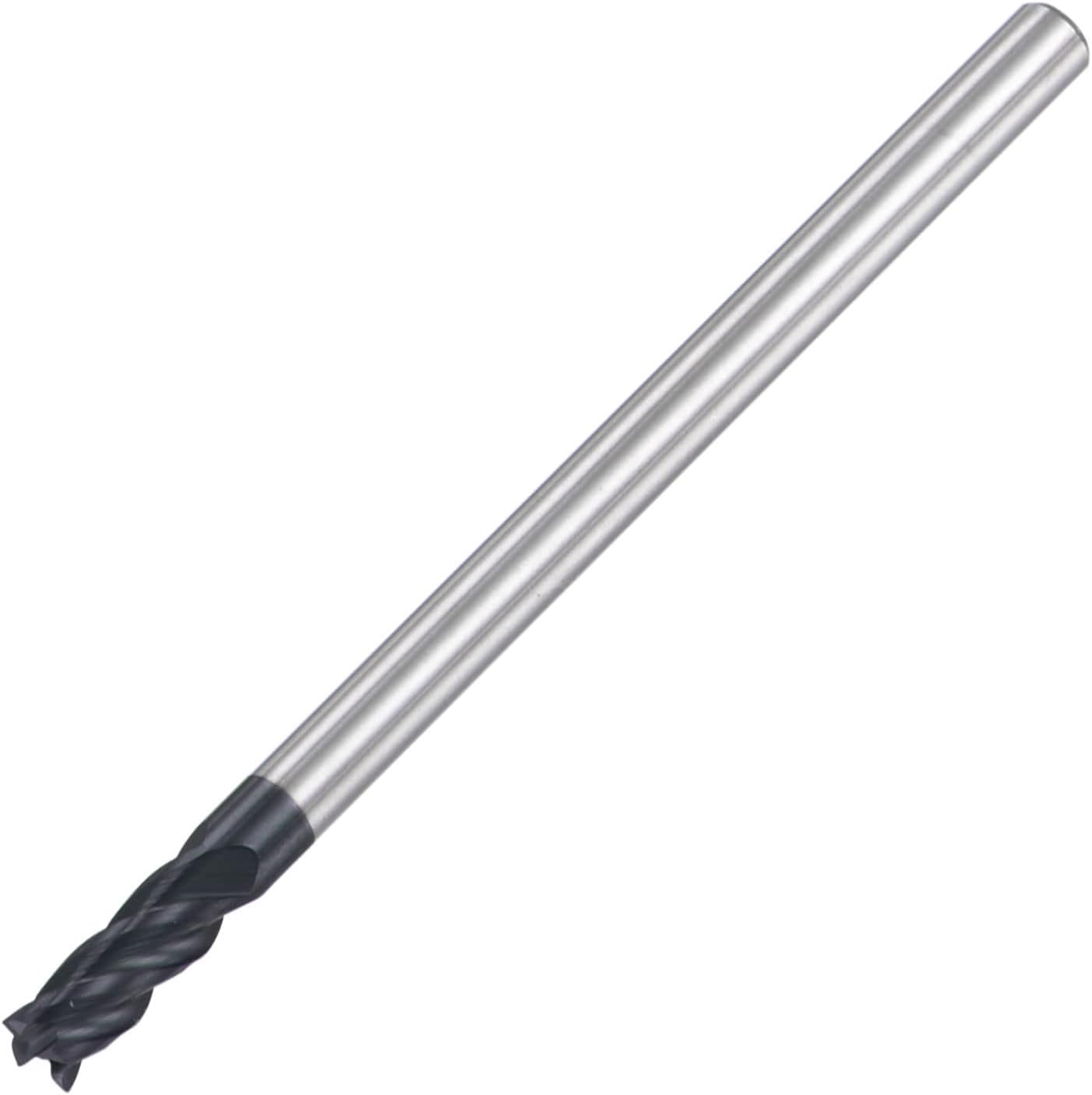 uxcell Square Nose End Mill, 8mm Tip Dia Solid Carbide AlTiN Coated CNC Router Bits 4 Flute Spiral Milling Cutter HRC45 with 8mm Shank 60mm (2.36-inch) Length