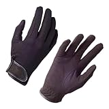 ANDRESLAD Reithandschuhe Herren Damen Mikrofaser Langlebig Atmungsaktiv Verstellbar für Reitausbildung Schwarz