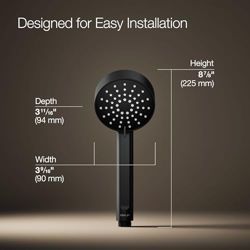 Kohler 33640-G-BL Regadera de mano de tres funciones, 1.75 gpm, Negro Mate miniatura 3