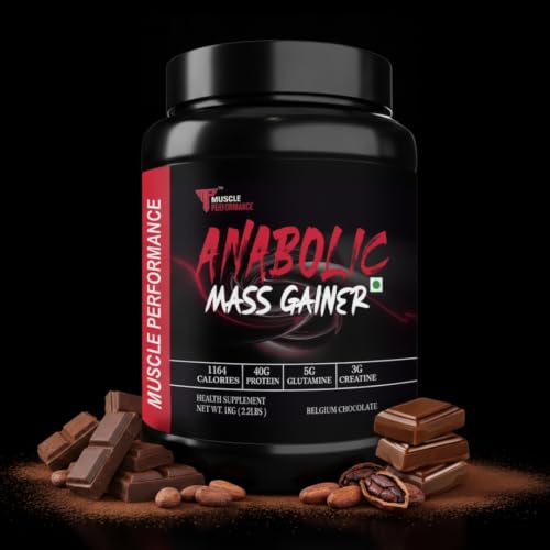Image of Anabolic Mass Gainer 1kg Belgium Chocolate | High Protein & Carbs, Calorie Added Multi-Vitamins, Probiotics & Enzymes, Cereal Based Bulk Gainer