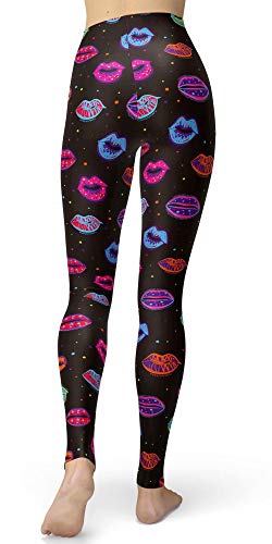 Image of sissycos Women's 80s Leggings Neon Artistic Splash Printed Pants