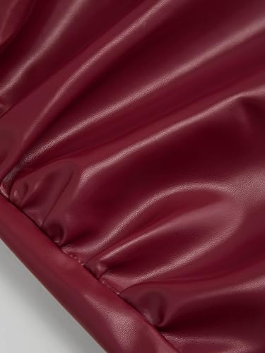 CIDER Faux Leather Skirt Mid Waist Ruched Split Midi Skirt Bodycon Skirt Pencil Skirt Skirts for Women2