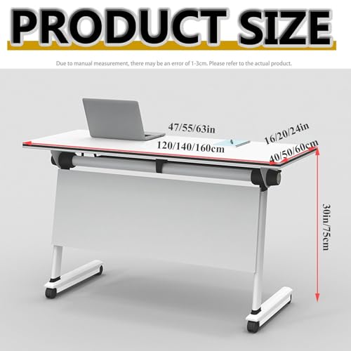 Tavolo da conferenza pieghevole da 1,2 m, design in metallo con coperchio ribaltabile per una facile conservazione, ideale per uffici, aule, riunioni, formazione ed eventi, portatile e leggero