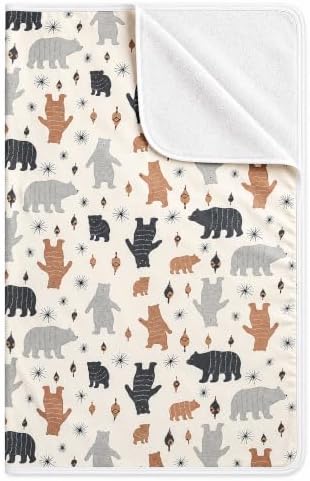 Waterproof Bed Pad Washable Mattress Protector 3 Layer Incontinence Pads 100% Cotton Surface for Baby Toddler Children and Adults-Bear
