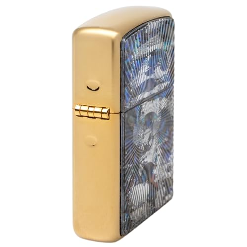 Encendedor Zippo aceite con diseño dorado y doble cara miniatura 4
