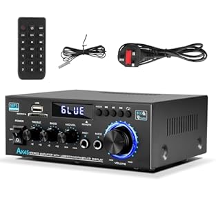 【Stereo Amplifier】: This AK45 Bluetooth amplifier is compact but packs a lot of punches! Provides 2.0 channel stereo with rated power of 40W+40W. Effectively improve the audio quality, providing clear and smooth sound without impurities. Wireless Blu...