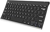 Bluetooth Keyboard, Arteck Stainless Steel Universal Portable Wireless Bluetooth Keyboard for iOS iPad Air, Pro, iPad Mini, Android, MacOS, Windows Tablets PC Smartphone Built in Rechargeable Battery