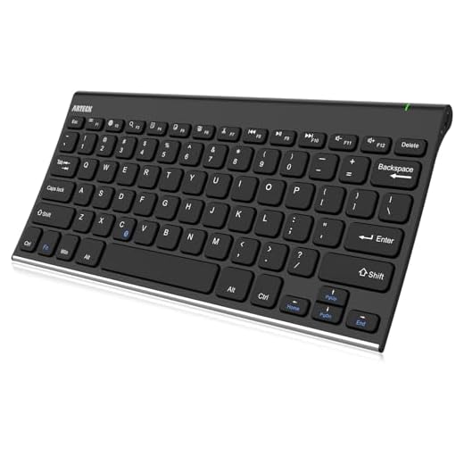 Arteck Bluetooth Keyboard, Stainless Steel Universal Portable Wireless Bluetooth Keyboard for iOS iPad 10.2-inch, Air, Pro, Mini, Android, Windows Tablets PC Smartphone Built in Rechargeable Battery
