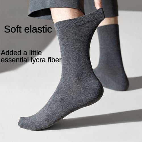 100% Cotton Socks for Men and Women Thin Dress Socks with Moisture Wicking Mid Calf 5 Packs 6-10/11-154