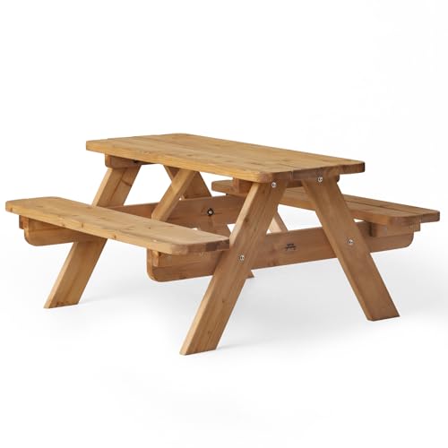 Amata UNGURS Collection Classic Mini Table de Pique-Nique pour Enfants en Bois résistant aux intempéries pour l'extérieur Design sûr pour Les Enfants...
