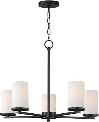 Maxim Lateral - 5 Light Chandelier-18.5 Inches Tall and 24 Inches Wide-Black Finish