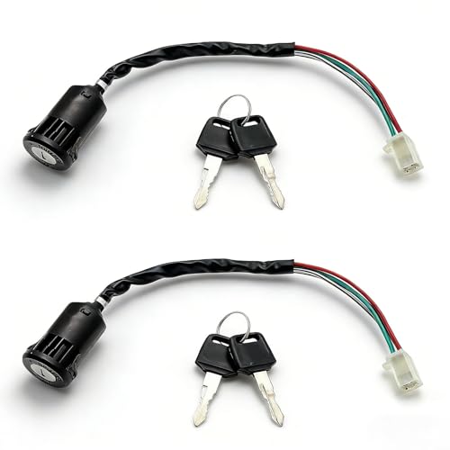Interrupteur d'allumage à 4 fils pour ATV 50-250 cc, 2 pièces de barillet d'allumage et clé, interrupteur d'allumage universel avec clé pour Dirt Bike,...