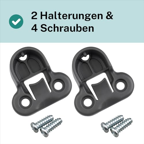Kleiderstange Halterung 130627 passend als Ersatzteil für IKEA KOMPLEMENT PAX Kleiderstange Kleiderstangenhalter Dunkelgrau (2 Stück)