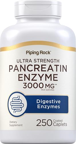 Piping Rock Pancreatin Digestive Enzymes | 250 Caplets | Ultra Strength