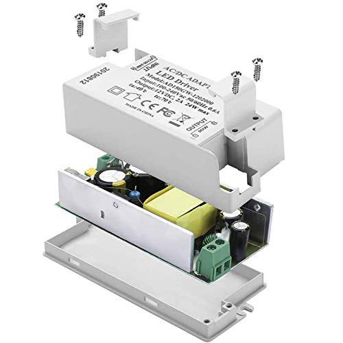 Transformateur d'alimentation LED Adogo - 24 W, 12 V CC, 2 A - Tension constante pour lampes à LED et ampoules LED G4, MR11, MR16, blanc, 24W 24.00watts 12.00volts