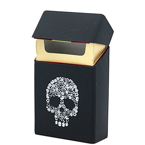 Estuche Calavera Negro Cajetilla Cigarrillos