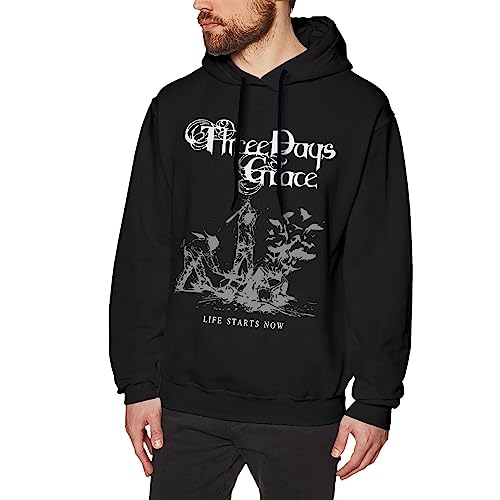 Three Days Grace Hoodie Long Sleeve Pullover Casual Sweatshirt Hooded Novelty Black