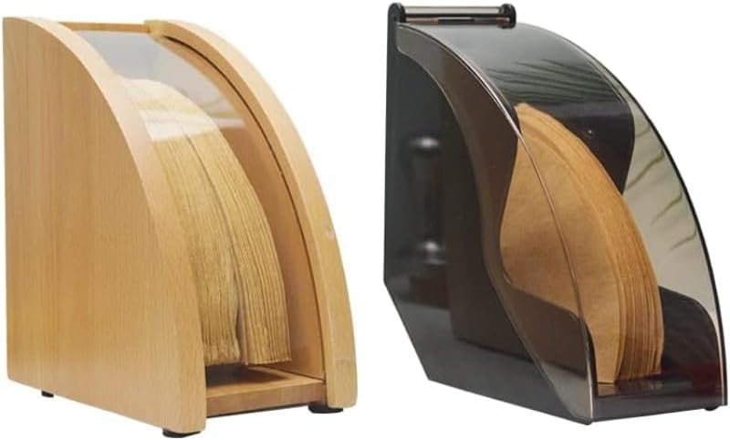 ZLBYXLUコーヒーフィルターケース アバカ 竹 ホルダー 円錐型 用紙スタンド 竹製品 収納 茶色 (A)