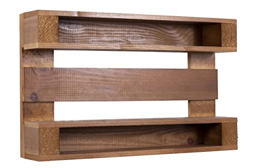 ESTANTERIA DE Pared Vintage-Rustico DE PALETS con 4 BALDAS (Nogal)