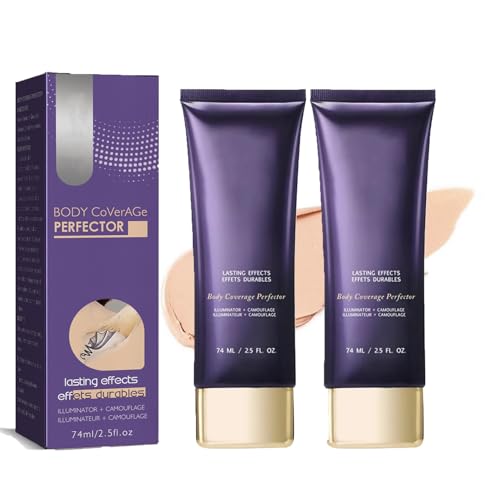Body Coverage Perfector 2.5 Oz (Natural Radiance) - Leg Makeup, Body Makeup, Tattoo Cover Up To Cover Veins、Dark Spots, Waterproof And Sweat Proof No Transfer, Coverage Concealer（2pcs）